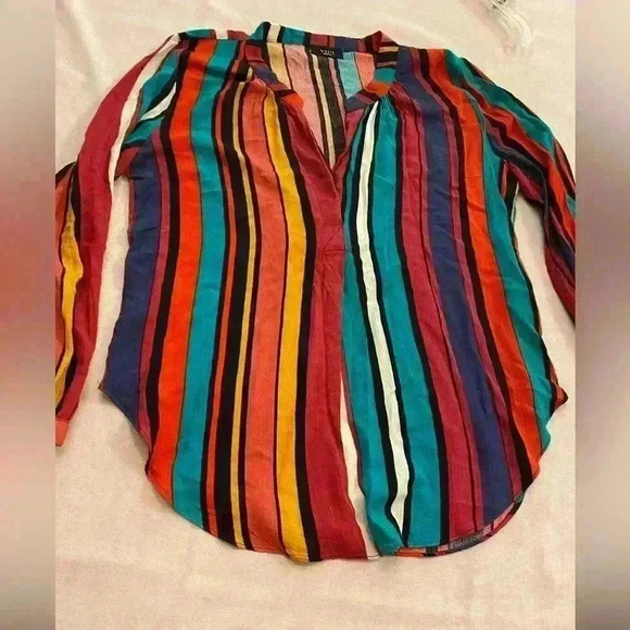 Vici Women’s Oversized Pullover Multi Colored Striped Colorful Top size‎ small - Picture 1 of 12